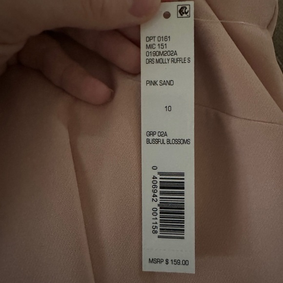 ANTONIO MELANI MOLLY RUFFLES PINK SAND STRAIGHT SHEATH EASTER DRESS SZ 10 NWT - Picture 5 of 5